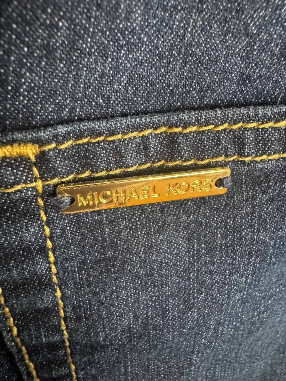 Michael Kors Women's Blue Sailor Button Jeans. Gold hardware. Size 16